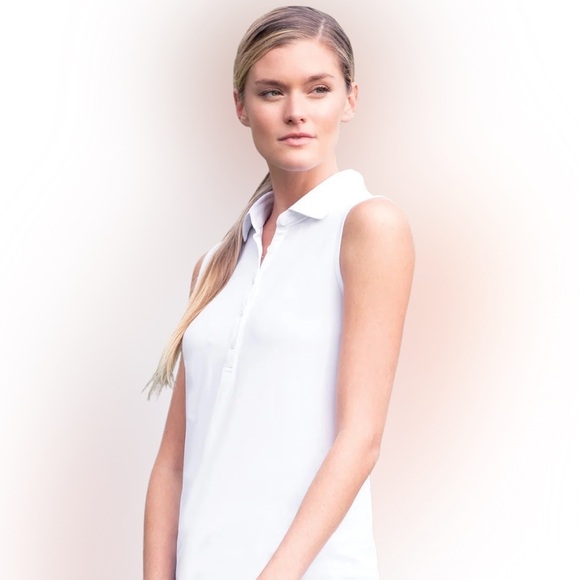 Greg Norman Collection Tops - Greg Norman Play Dry White Sleeveless Polo Shirt Tank Size Large